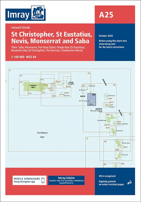 St Eustatius, St Christopher, Nevis, Monserrat and Saba Imray Chart