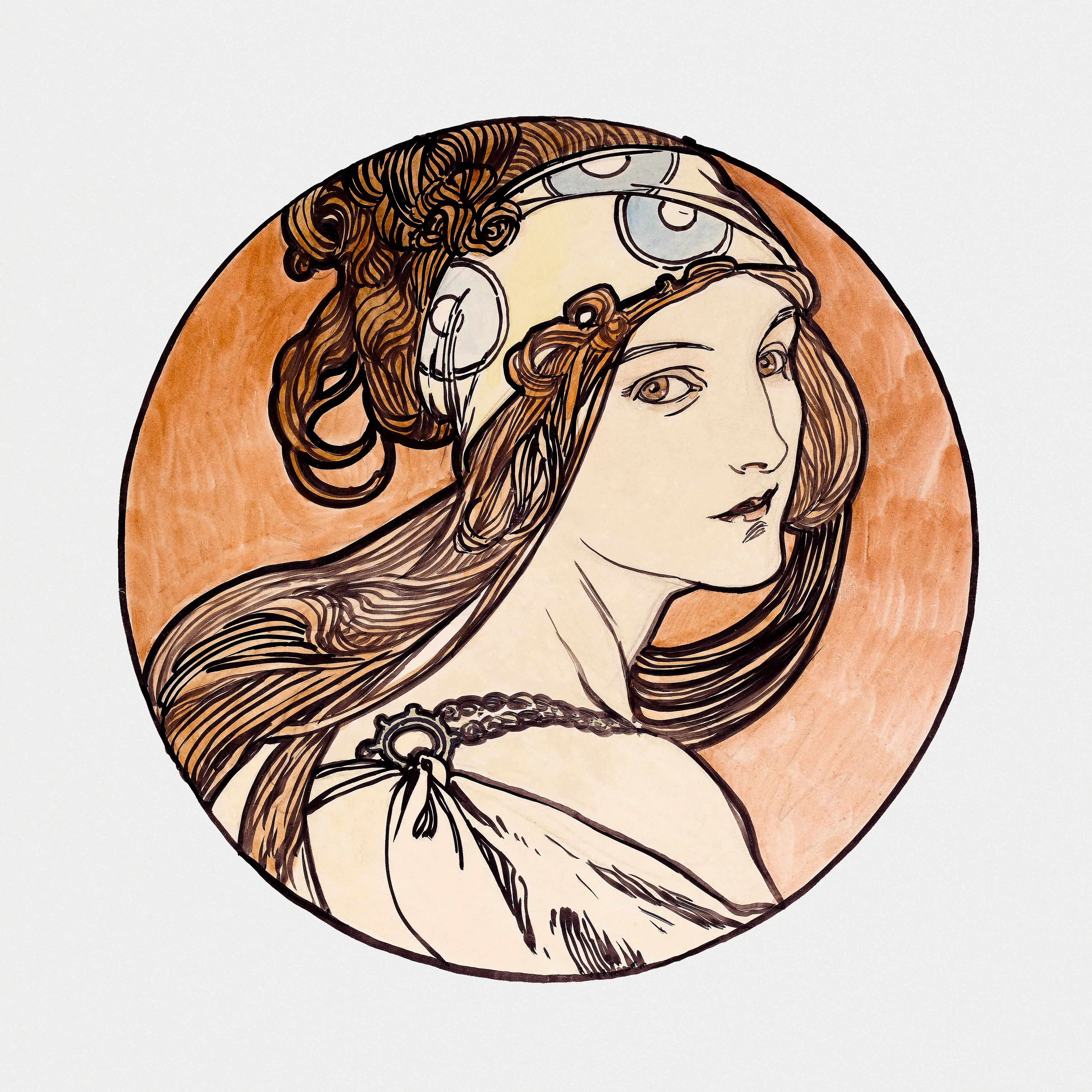 Stained glass window for the facade of the Fouquet boutique by Alphonse Maria Mucha (1869–1939)