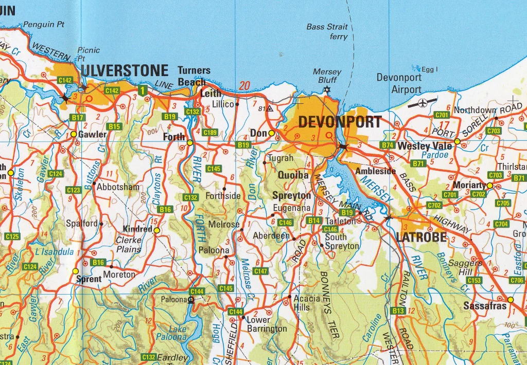 Tasmania North West Tasmap Map - Image 3