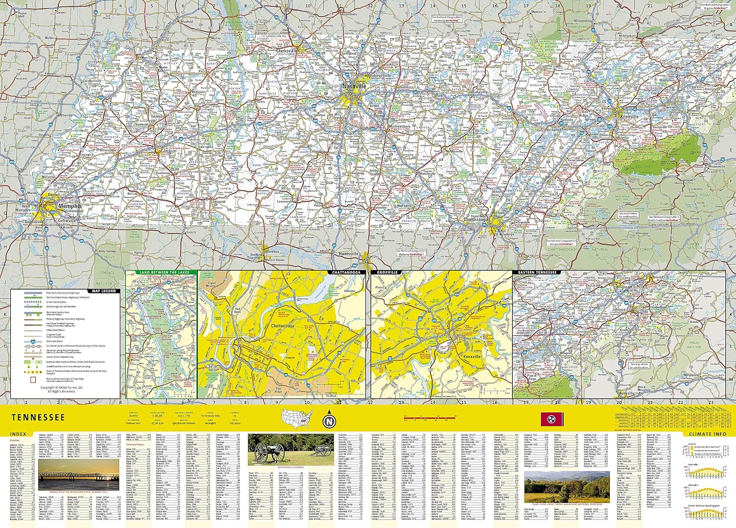 Tennessee National Geographic Folded Map - Image 3