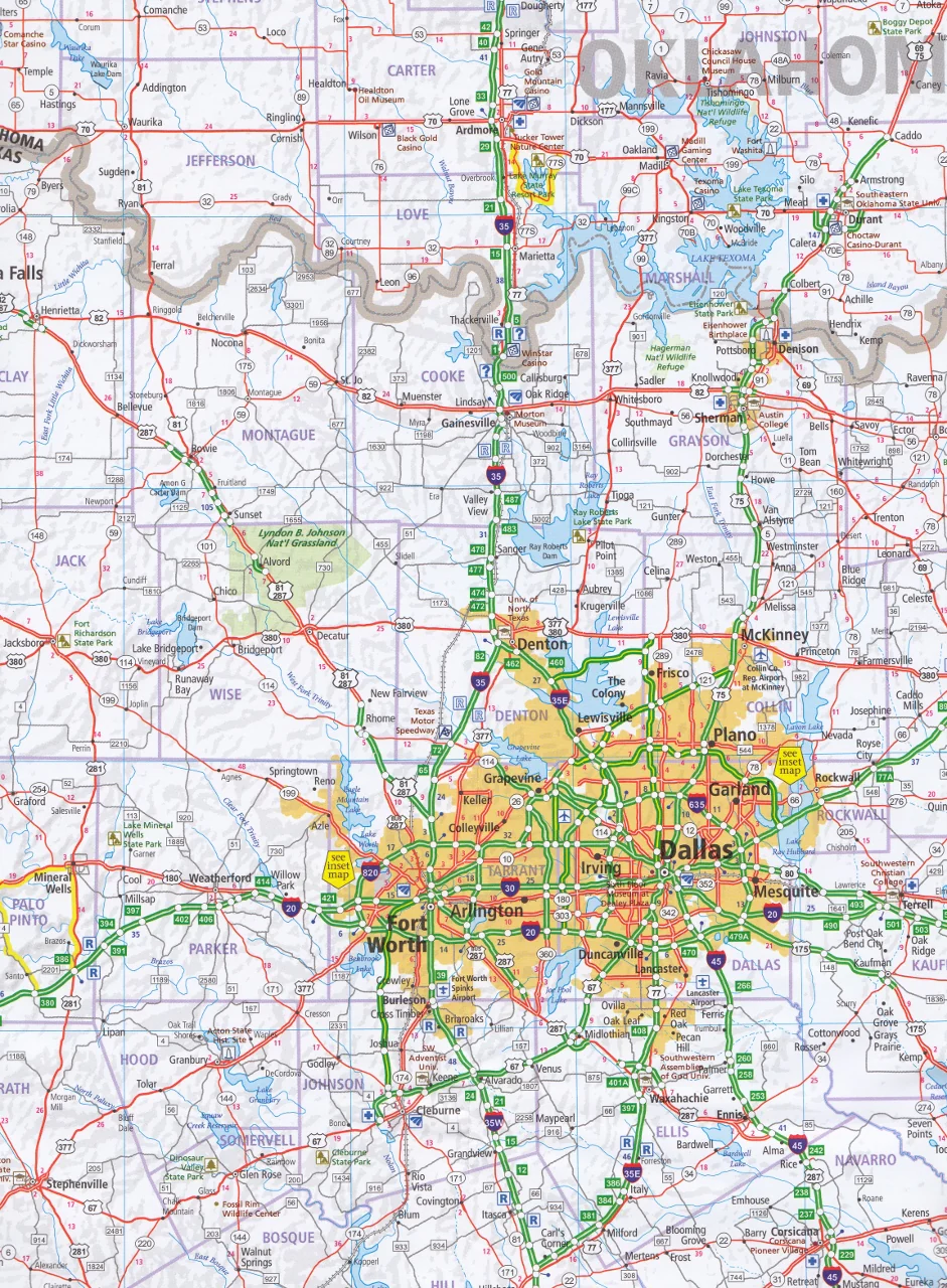 Texas USA Hallwag Map - Image 3