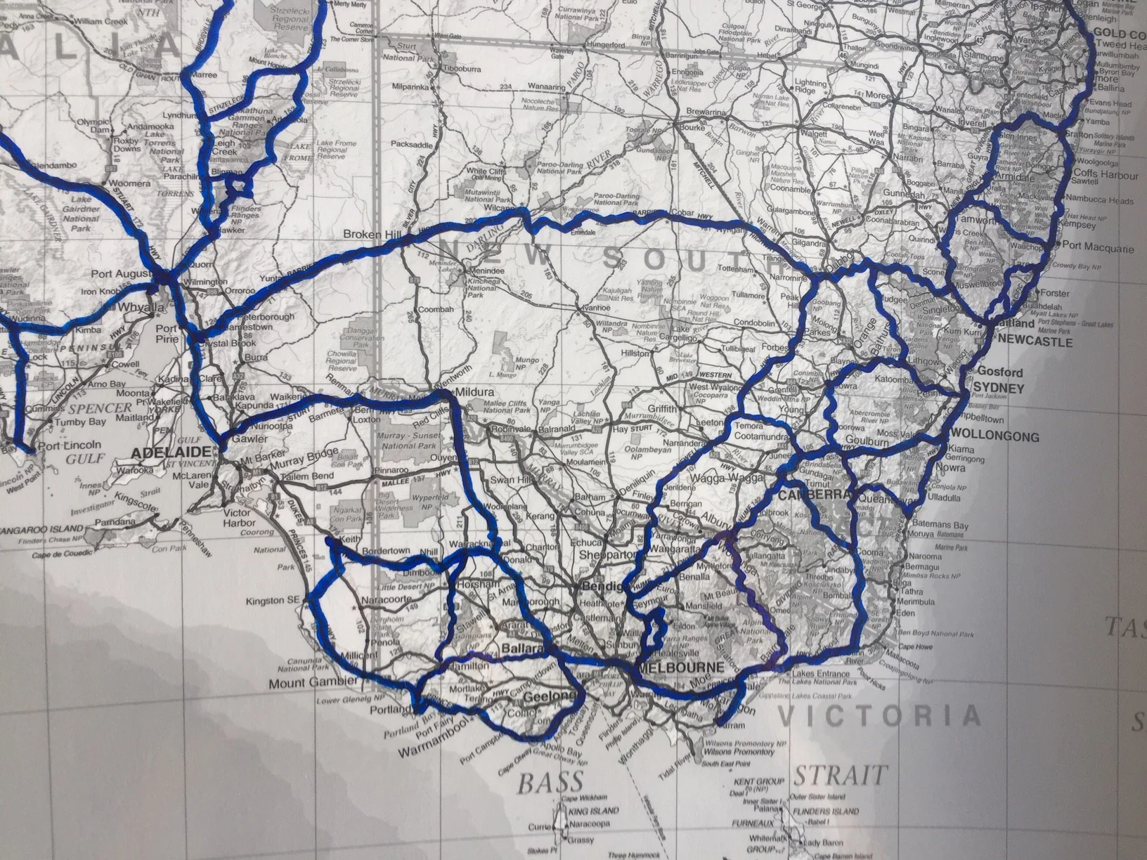 The Trip Tracker Australia Greyscale Handy Hema Map 750 x 625mm - Image 3