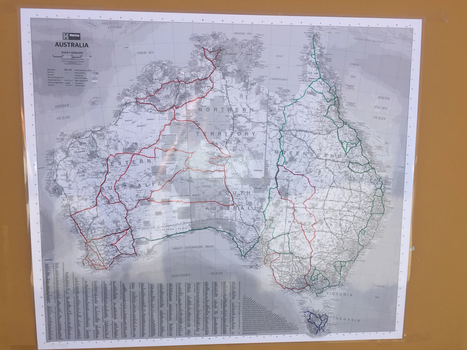 The Trip Tracker Australia Greyscale Large Hema Map 1000 x 875mm - Image 2