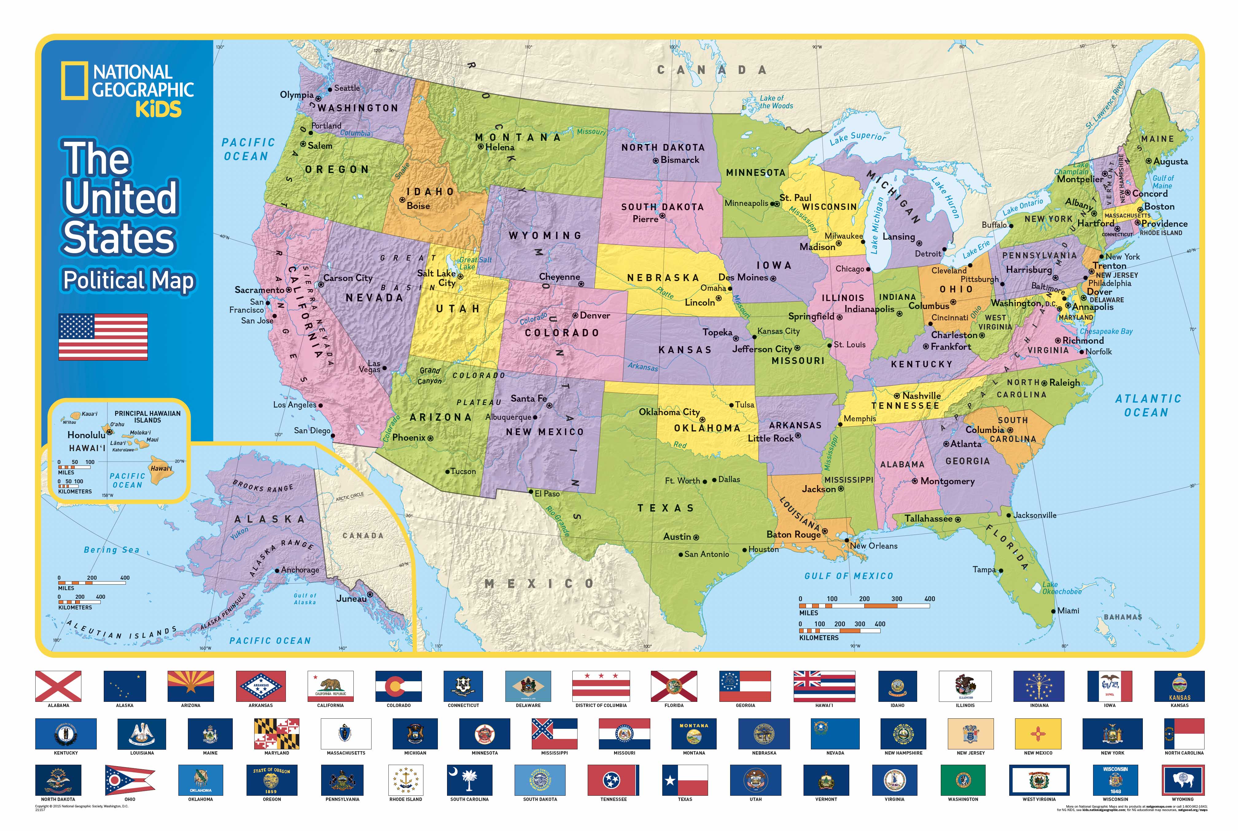The United States for Kids by National Geographic 914 x 610mm