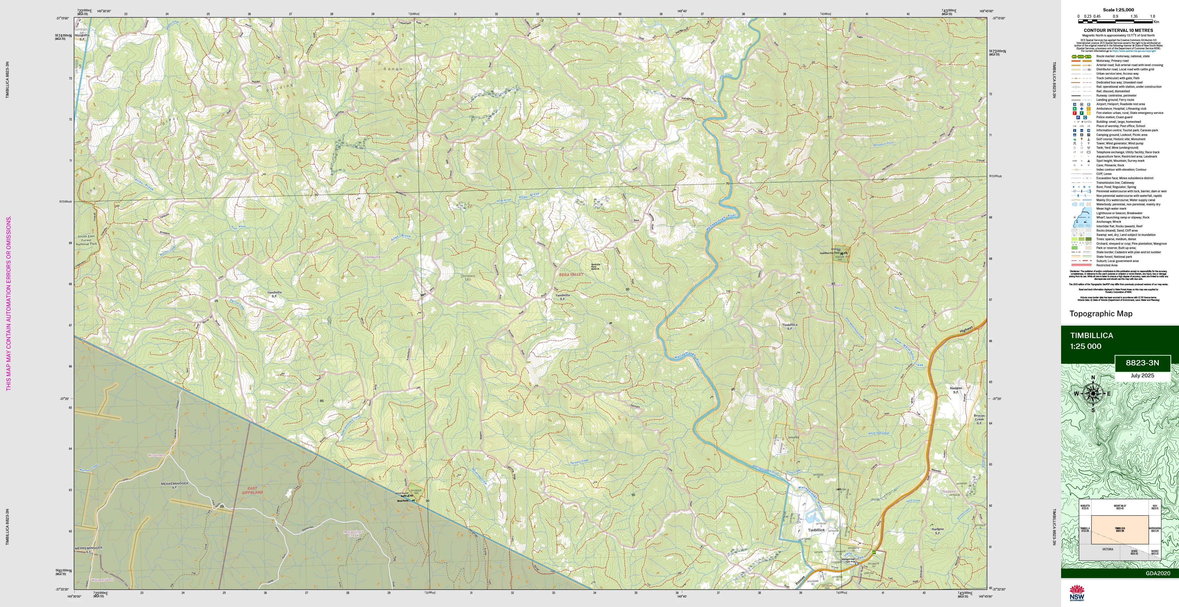 Timbillica 8823-3N Topographic Map 1:25k