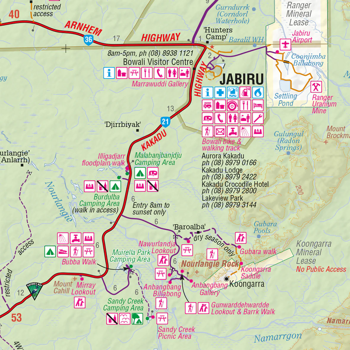 Top End National Parks Hema 700 x 1000mm Laminated Wall Map - Image 3