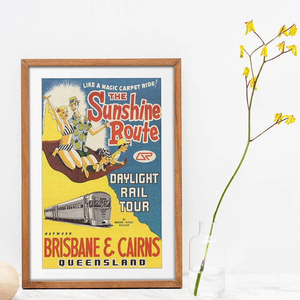 TRAVEL POSTER - Brisbane to Cairns (The Sunshine Route) - Image 2