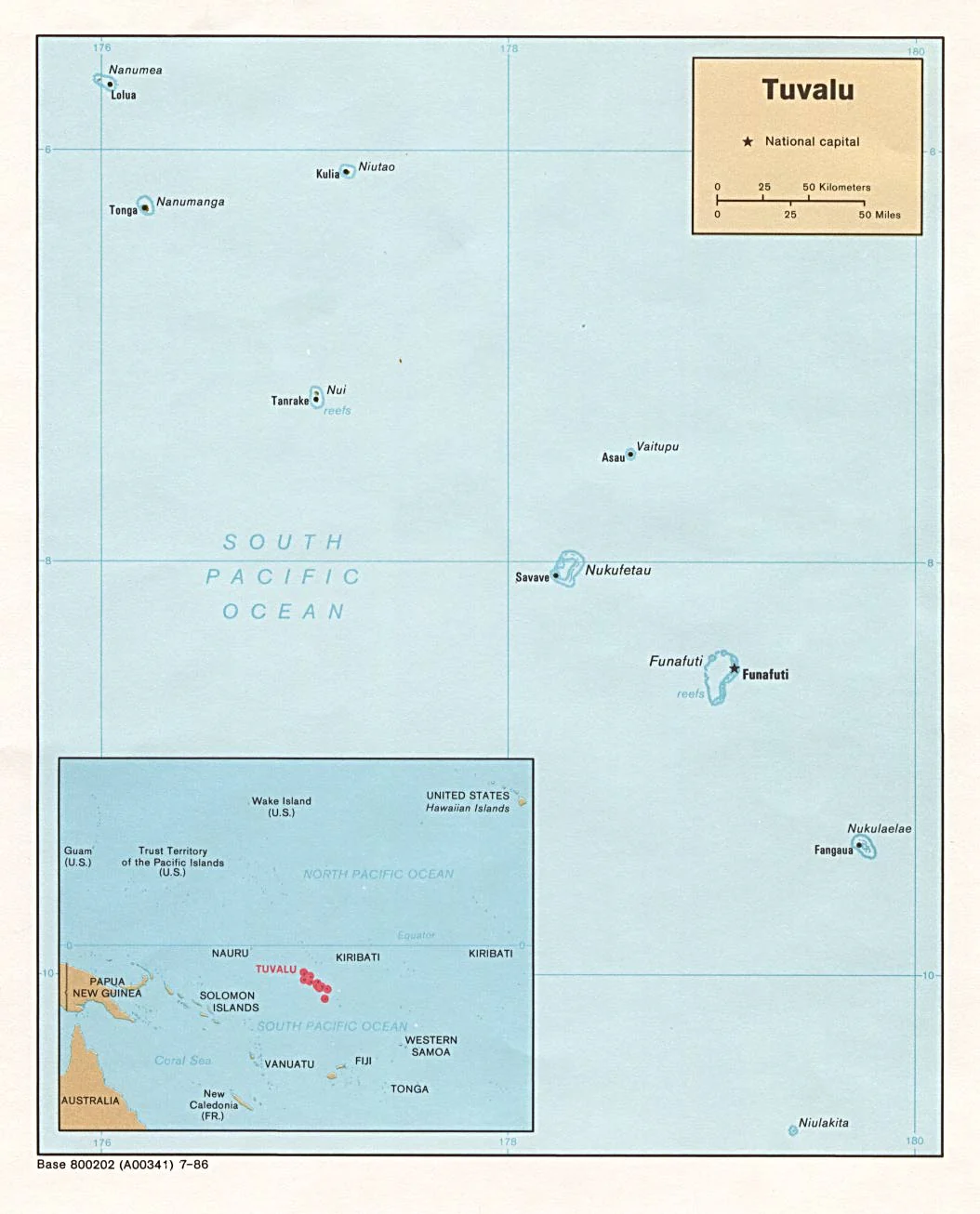 Tuvalu Wall Map
