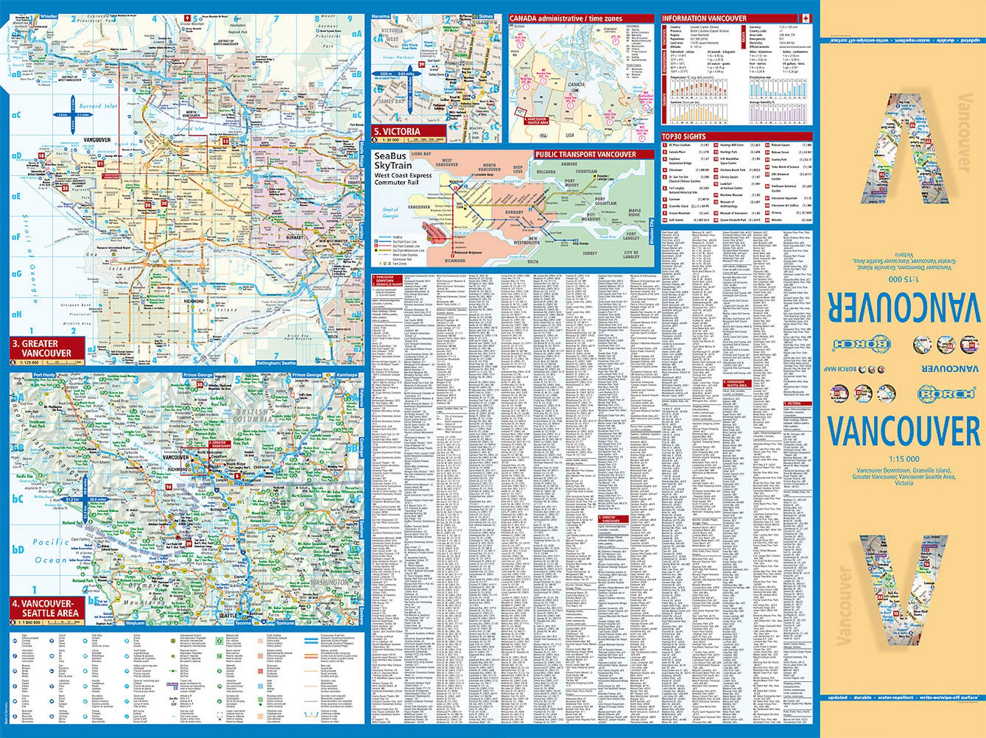 Vancouver Borch Folded Laminated Map - Image 2