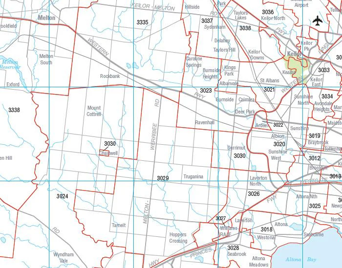Victoria & Melbourne Postcode Laminated Wall Map 1036 x 788mm - Image 3