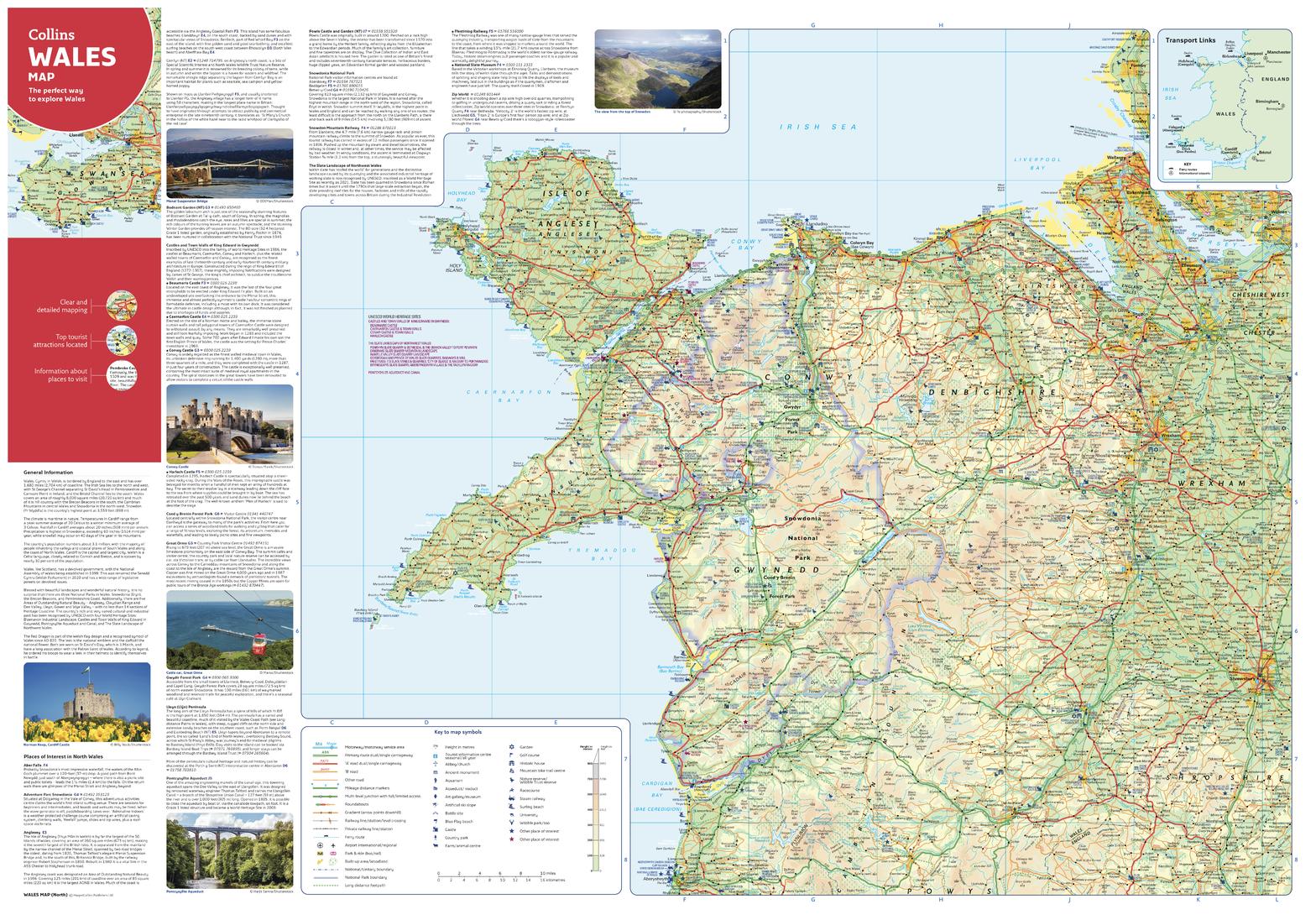 Wales Pocket Map (North) by Collins