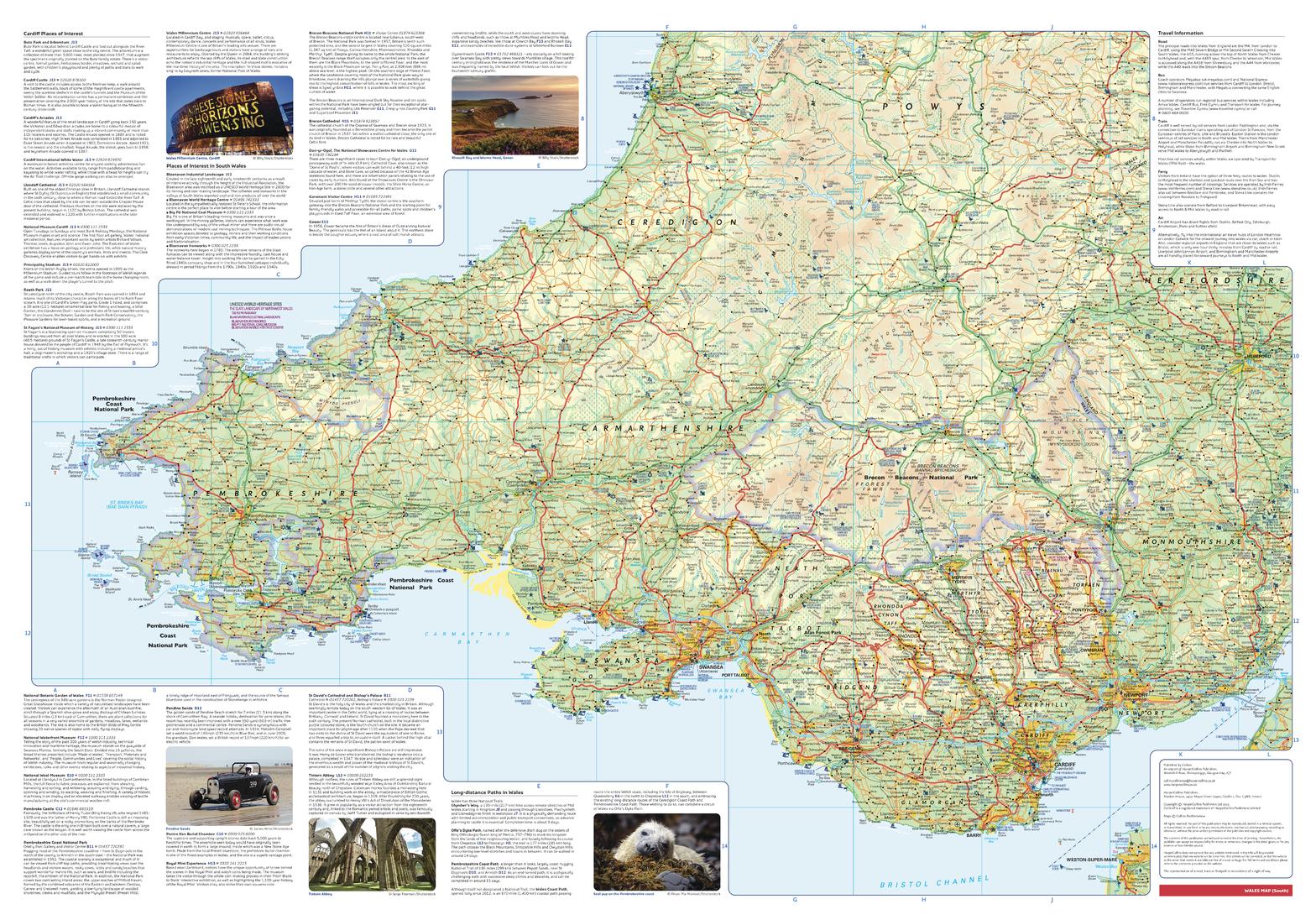 Wales Pocket Map (South) by Collins