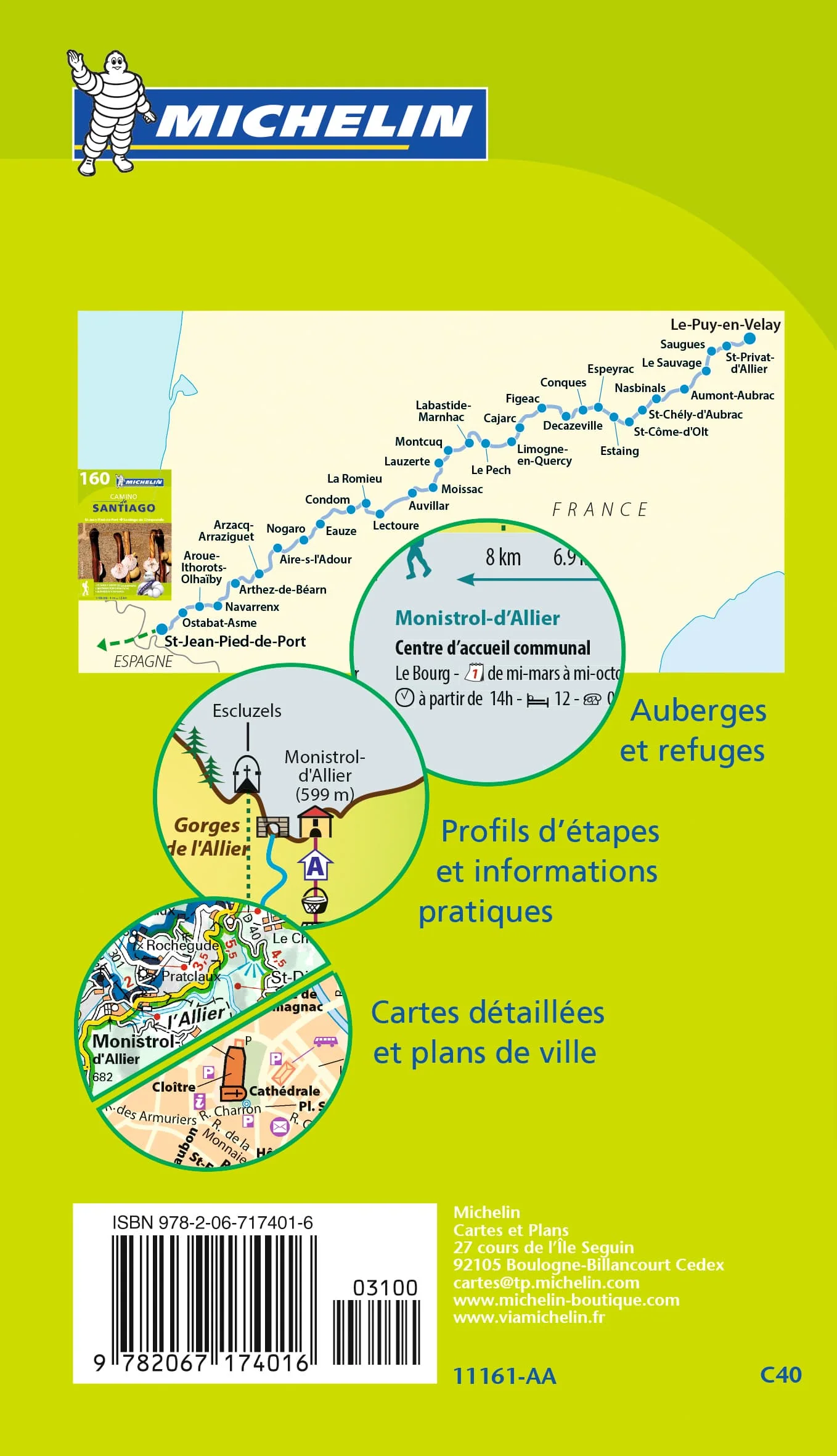 Way of St James France - Chemins de Compostelle Map Book Michelin 161 - Image 2