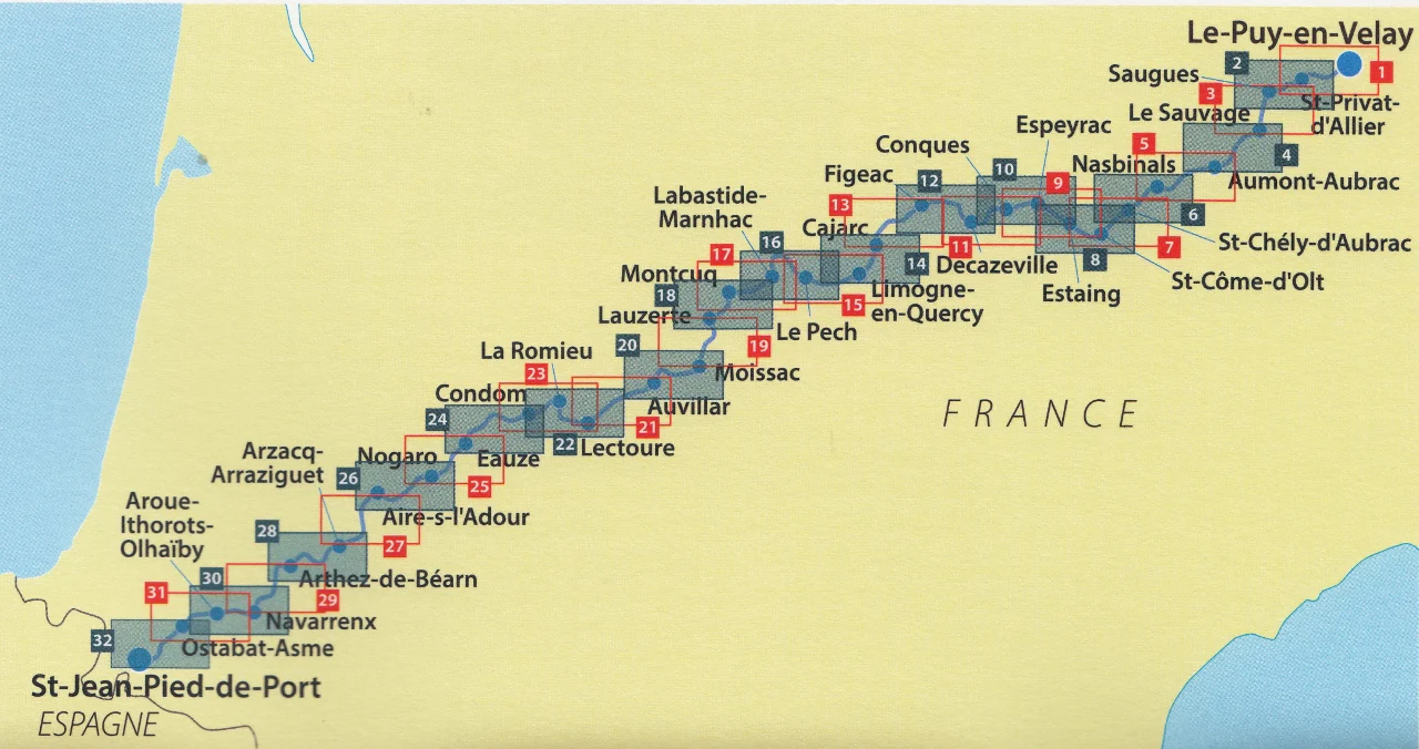 Way of St James France - Chemins de Compostelle Map Book Michelin 161 - Image 3