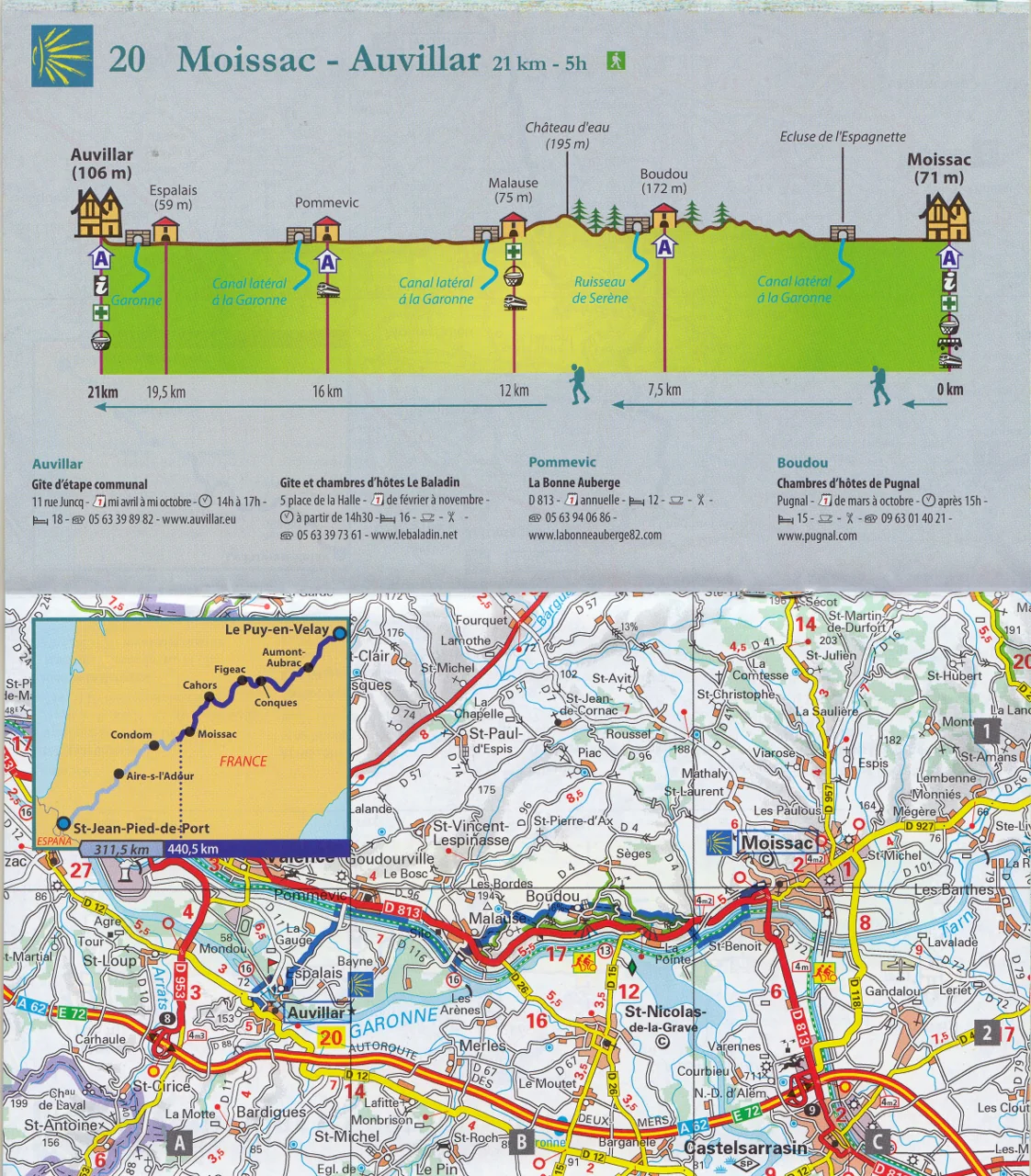 Way of St James France - Chemins de Compostelle Map Book Michelin 161 - Image 4