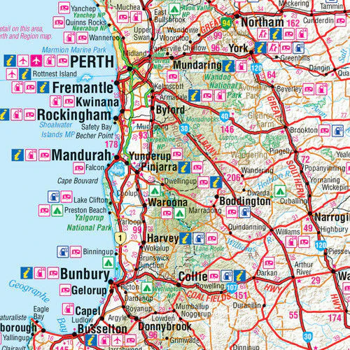 Western Australia Hema 1000 x 1430mm Supermap Laminated Wall Map with Free Map Dots - Image 3
