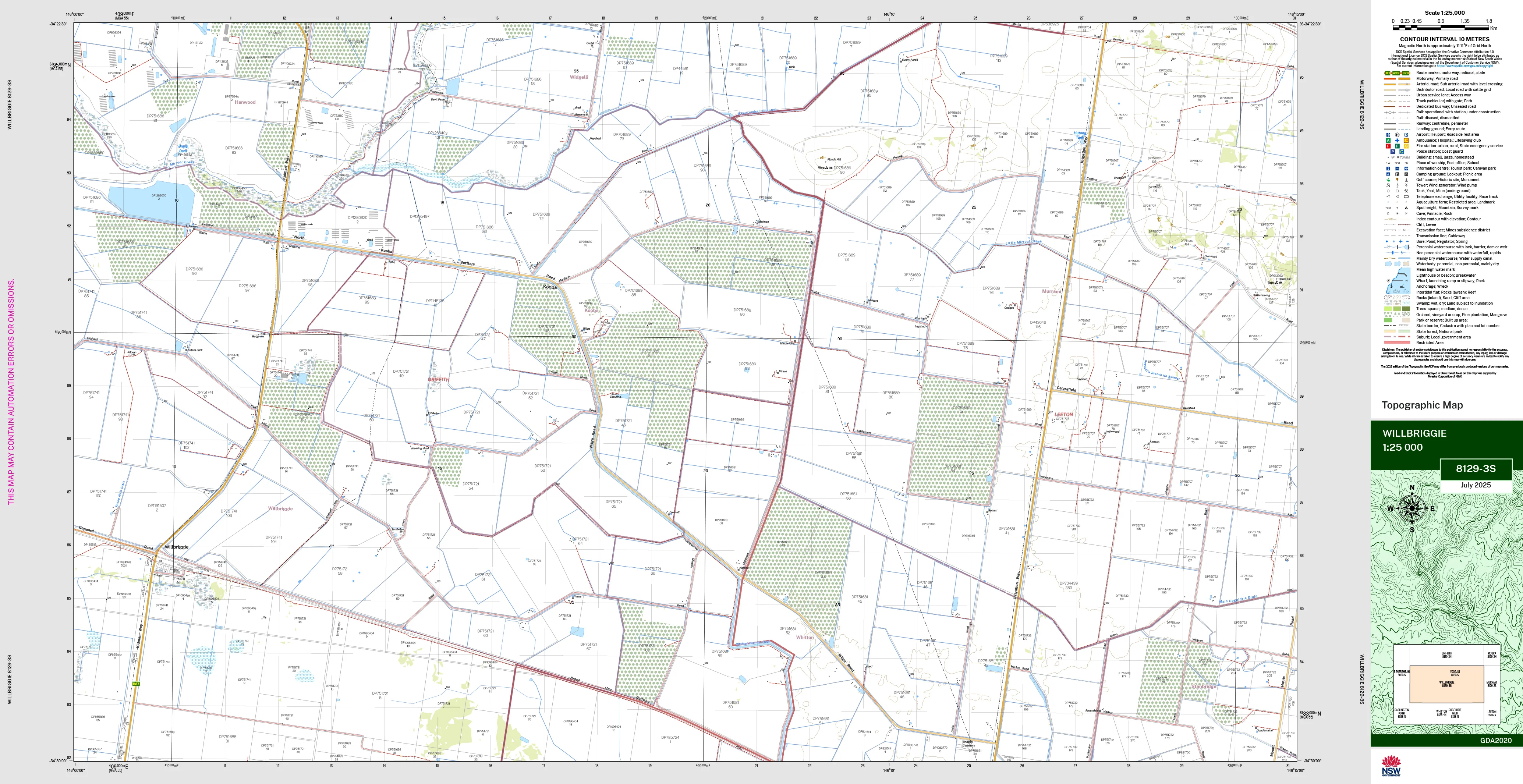 Willbriggie 8129-3S Topographic Map 1:25k