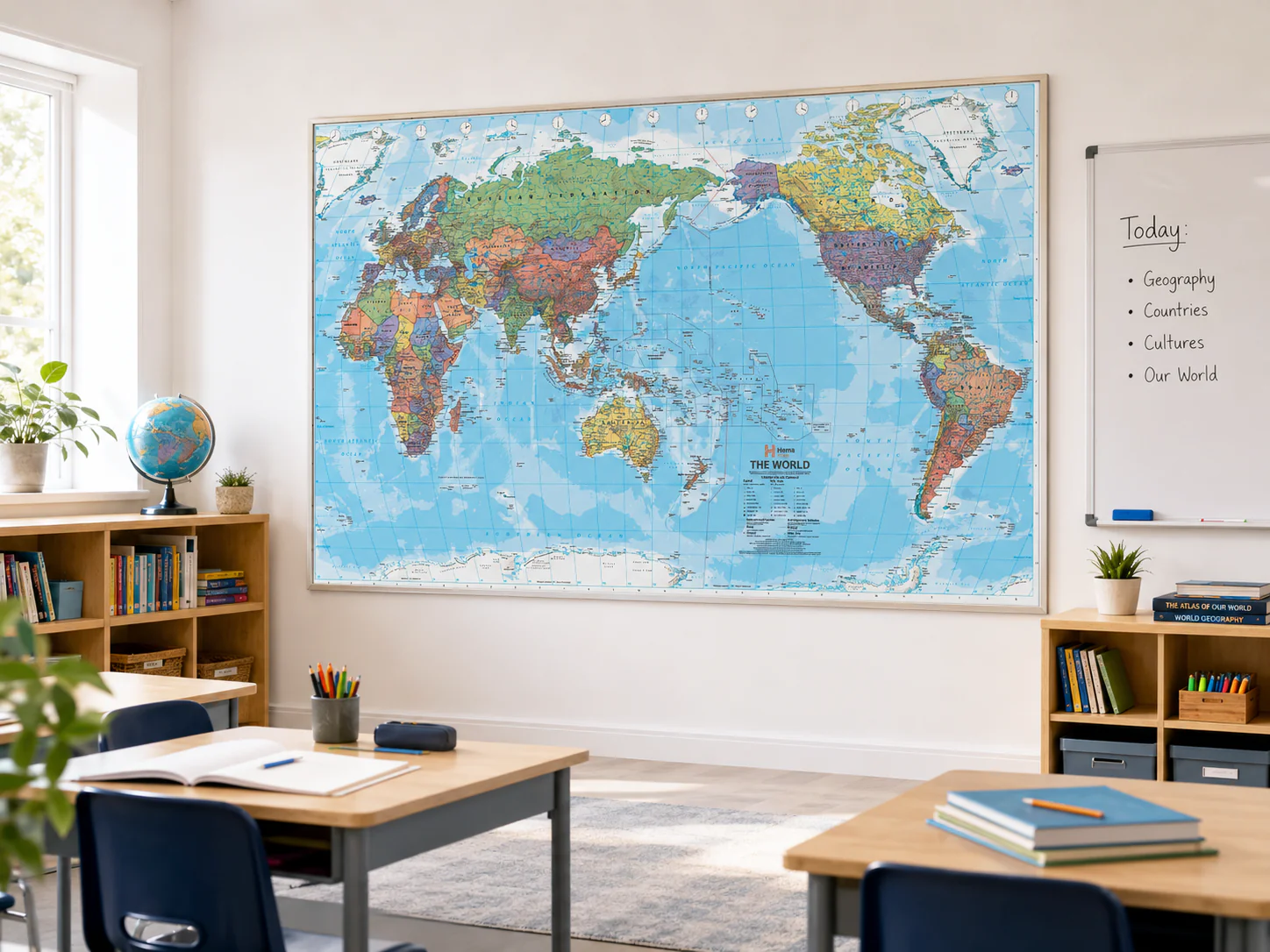 World Hema Political (Pacific) Classic 1550 x 970mm Supermap Wall Map - Image 2