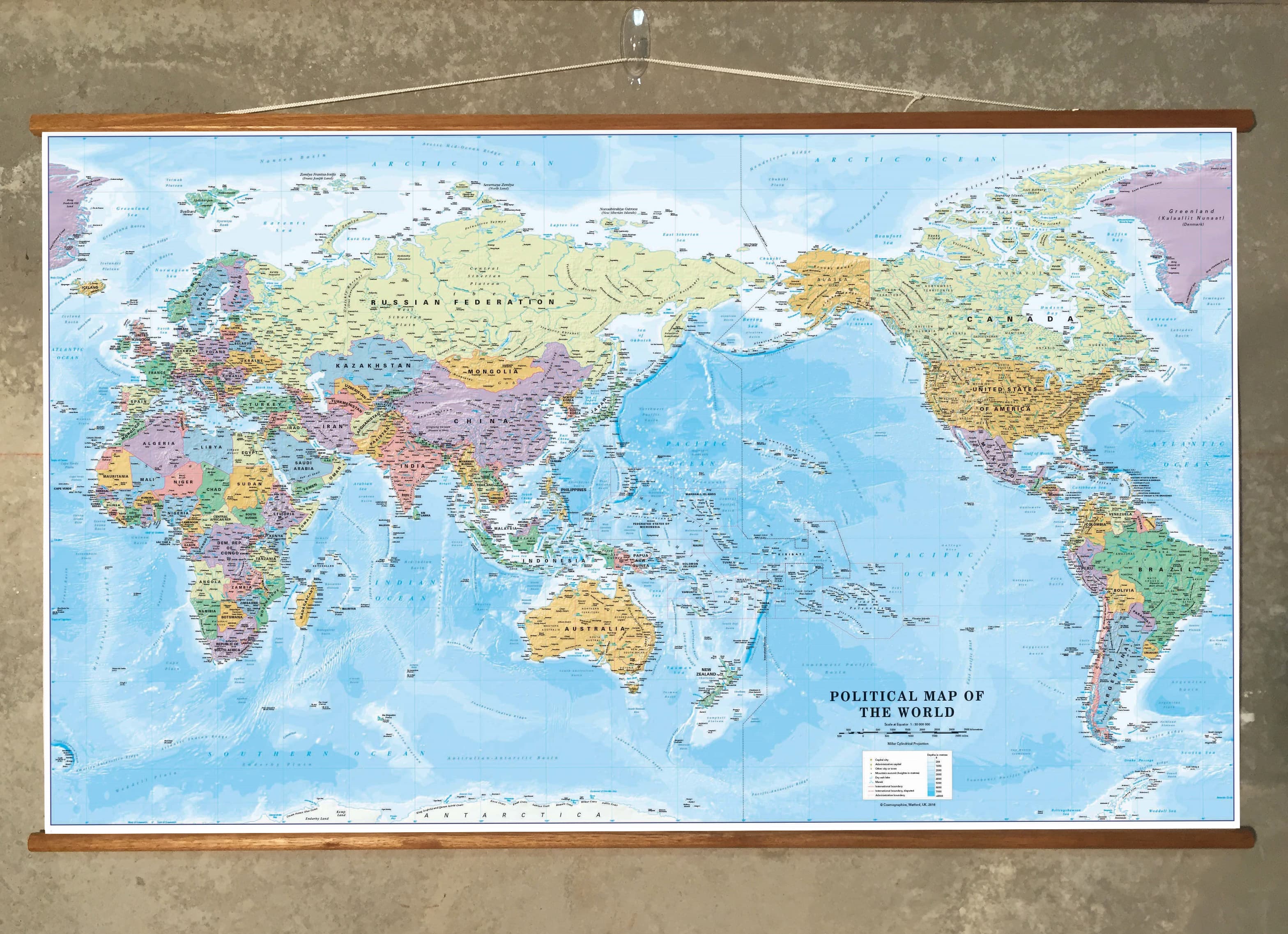 World Political Large 1002 x 595mm (Pacific Centred) Cosmographics 2026 - Image 3